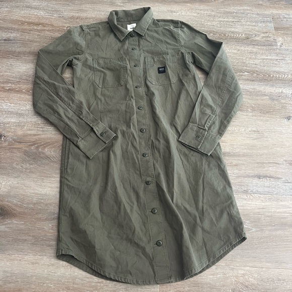 Vans Army Green Broadway Shirt Dress - Picture 3 of 4